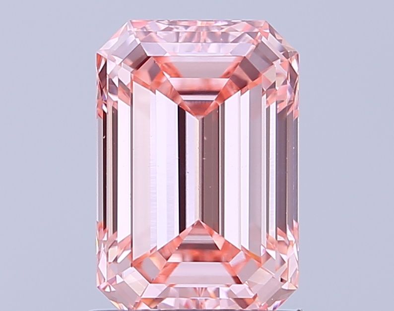 Lab-Grown Emerald Diamond - 1.54 Carats, Fancy Vivid Pink Color, VS1 Clarity - Certified by IGI - Report Number: LG640427744
