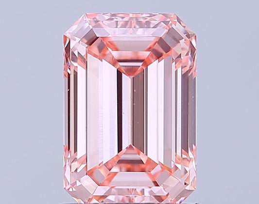Lab-Grown Emerald Diamond - 1.54 Carats, Fancy Vivid Pink Color, VS1 Clarity - Certified by IGI - Report Number: LG640427744