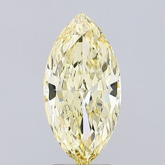 Lab-Grown Marquise Diamond - 3.01 Carats, Fancy Intense Yellow Color, VS1 Clarity - Certified by IGI - Report Number: LG654492681