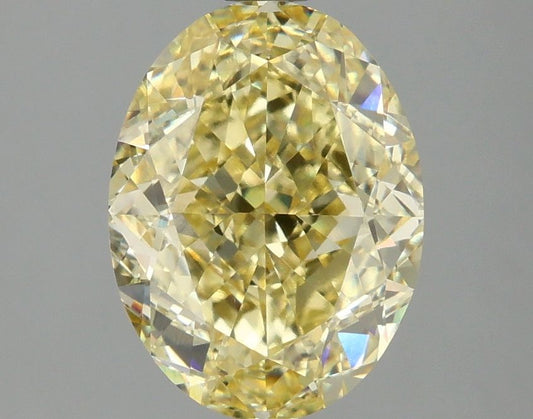 Lab-Grown Oval Diamond - 3.03 Carats, Fancy Intense Yellow Color, VVS2 Clarity - Certified by IGI - Report Number: LG677575801