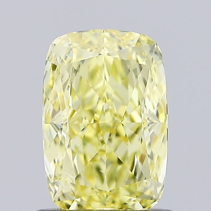 Lab-Grown Cushion Diamond - 1.07 Carats, Fancy Intense Yellow Color, VS1 Clarity - Certified by IGI - Report Number: LG656496415