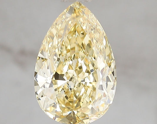 Lab-Grown Pear Diamond - 2.6 Carats, Fancy Intense Yellow Color, VS1 Clarity - Certified by IGI - Report Number: LG671493157