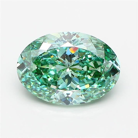 Oval 3.69ct Fancy Vivid Green VS1 - Cut • IGI • LG828648783