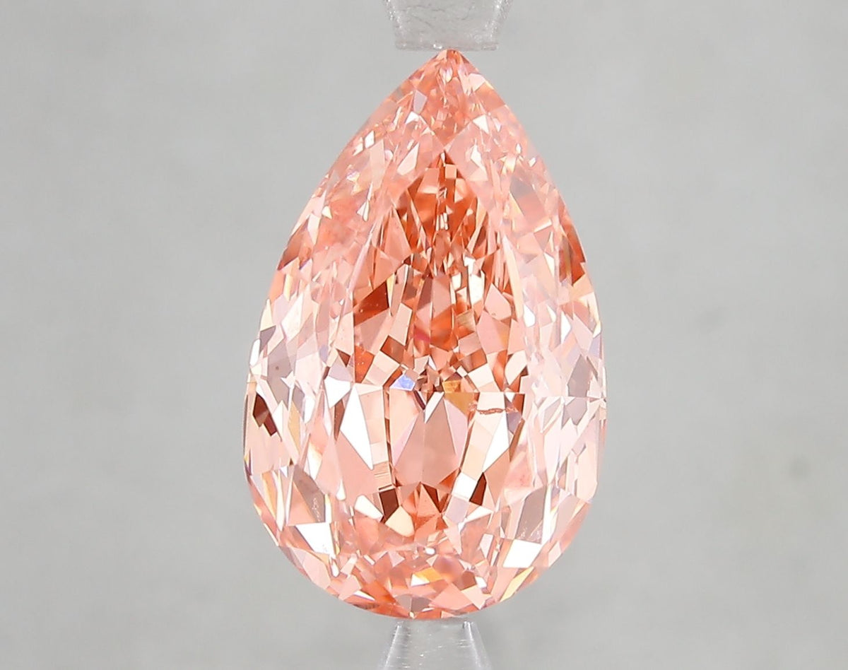 Lab-Grown Pear Diamond - 5.03 Carats, Fancy Vivid Pink Color, VS1 Clarity - Certified by IGI - Report Number: LG666431733