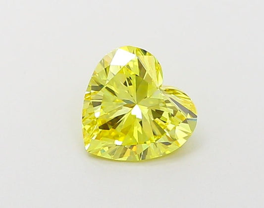 Lab-Grown Heart Diamond - 1.06 Carats, Fancy Vivid Yellow Color, VVS2 Clarity - Certified by IGI - Report Number: LG670432530