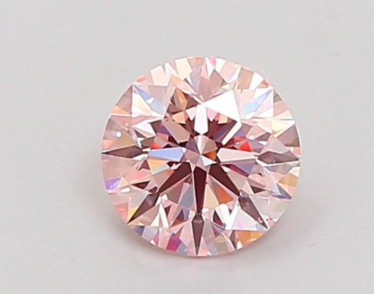 Lab-Grown Round Diamond - 0.72 Carats, Fancy Pink Color, VS2 Clarity - Certified by IGI - Report Number: LG669469001