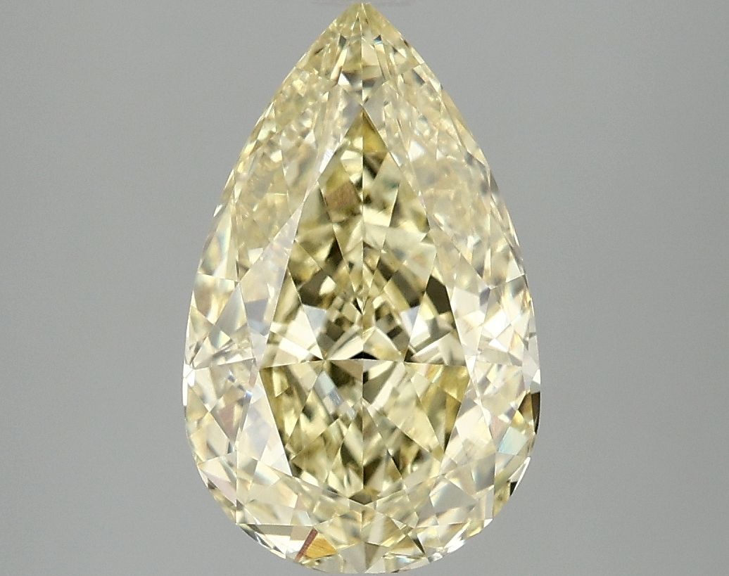 Lab-Grown Pear Diamond - 3.06 Carats, Fancy Intense Yellow Color, VVS2 Clarity - Certified by IGI - Report Number: LG693506568