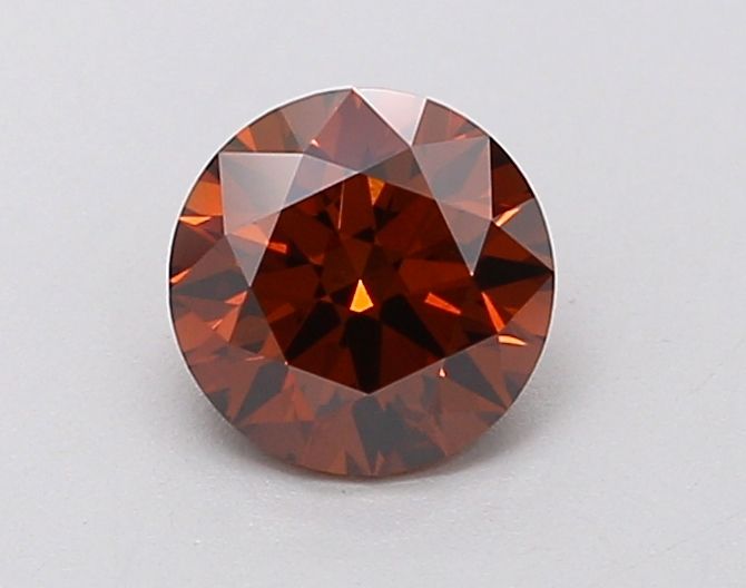 Lab-Grown Round Diamond - 0.62 Carats, Fancy Deep Orange Color, VS1 Clarity - Certified by IGI - Report Number: LG633434168