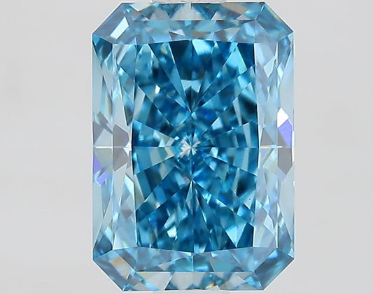 Lab-Grown Radiant Diamond - 1.54 Carats, Fancy Vivid Blue Color, VVS2 Clarity - Certified by IGI - Report Number: LG686501473
