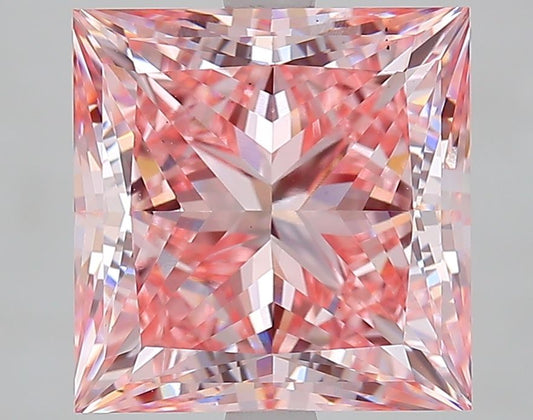 Lab-Grown Princess Diamond - 5.58 Carats, Fancy Intense Pink Color, VS1 Clarity - Certified by IGI - Report Number: 629429229