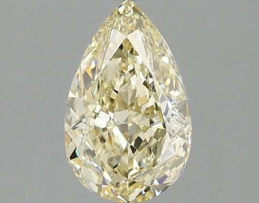 Lab-Grown Pear Diamond - 1.48 Carats, Fancy Yellow Color, VVS2 Clarity - Certified by IGI - Report Number: LG673401029
