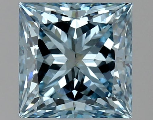 Lab-Grown Princess Diamond - 2.32 Carats, Fancy Vivid Blue Color, VS1 Clarity - Certified by IGI - Report Number: LG634441443