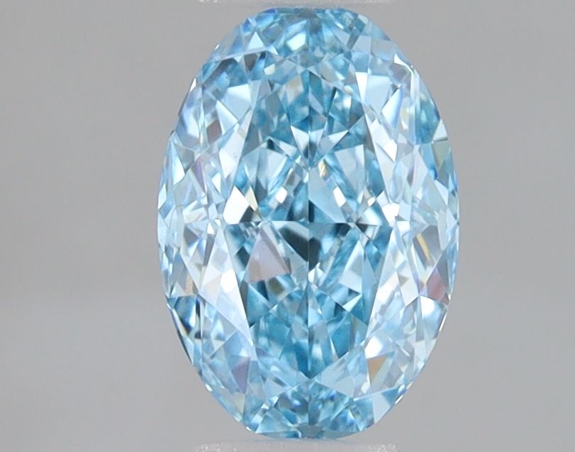 Lab-Grown Oval Diamond - 1.0 Carats, Fancy Vivid Blue Color, VVS2 Clarity - Certified by IGI - Report Number: LG678569018
