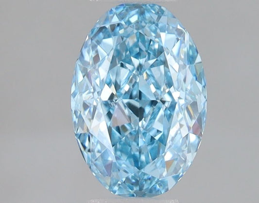 Lab-Grown Oval Diamond - 1.0 Carats, Fancy Vivid Blue Color, VVS2 Clarity - Certified by IGI - Report Number: LG678569018