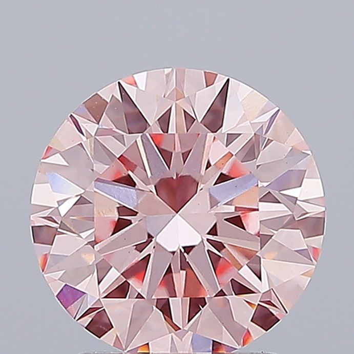 Lab-Grown Round Diamond - 2.52 Carats, Fancy Intense Pink Color, VS1 Clarity - Certified by IGI - Report Number: LG670448153