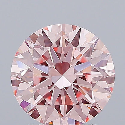 Lab-Grown Round Diamond - 2.52 Carats, Fancy Intense Pink Color, VS1 Clarity - Certified by IGI - Report Number: LG670448153