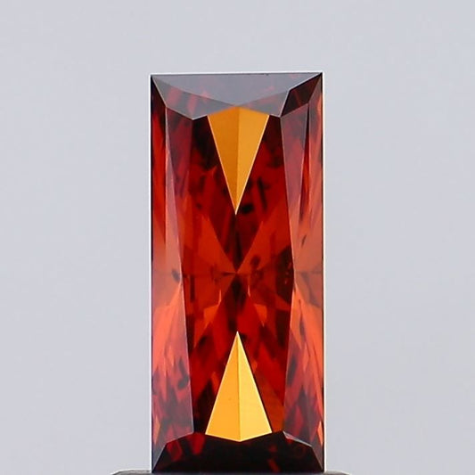 Lab-Grown Princess Diamond - 1.1 Carats, Fancy Deep Orange Color, SI1 Clarity - Certified by IGI - Report Number: LG652418477
