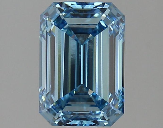 Lab-Grown Emerald Diamond - 2.05 Carats, Fancy Vivid Blue Color, VVS2 Clarity - Certified by IGI - Report Number: LG633423972