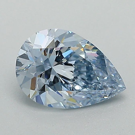 Lab-Grown Pear Diamond - 0.84 Carats, Fancy Vivid Blue Color, VS2 Clarity - Certified by IGI - Report Number: LG577365786