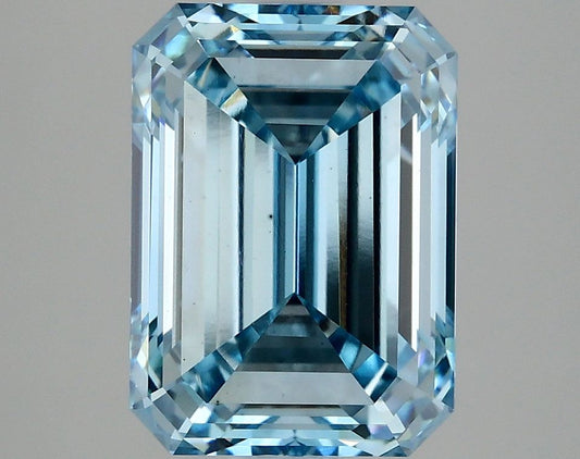 Lab-Grown Emerald Diamond - 3.96 Carats, Fancy Vivid Blue Color, VS1 Clarity - Certified by IGI - Report Number: LG634426906