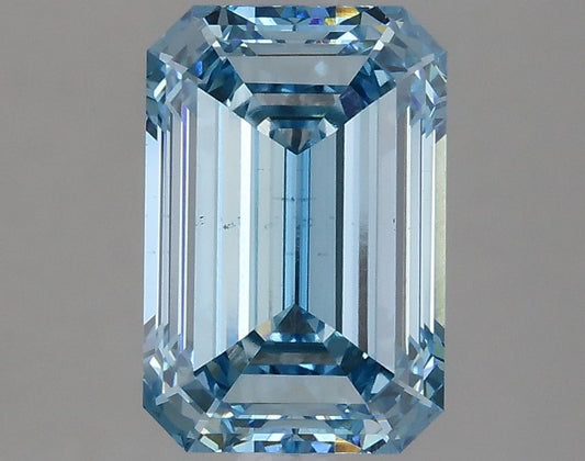 Lab-Grown Emerald Diamond - 2.97 Carats, Fancy Vivid Blue Color, VS2 Clarity - Certified by IGI - Report Number: LG633474241