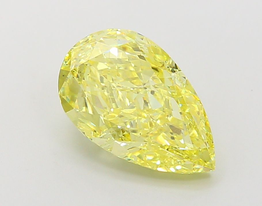 Lab-Grown Pear Diamond - 3.53 Carats, Fancy Vivid Yellow Color, VS2 Clarity - Certified by IGI - Report Number: LG660468633