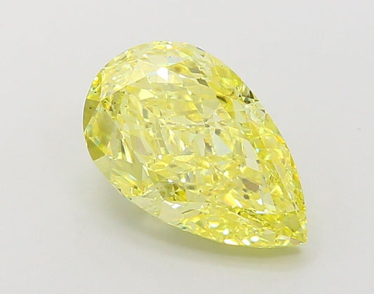 Lab-Grown Pear Diamond - 3.53 Carats, Fancy Vivid Yellow Color, VS2 Clarity - Certified by IGI - Report Number: LG660468633