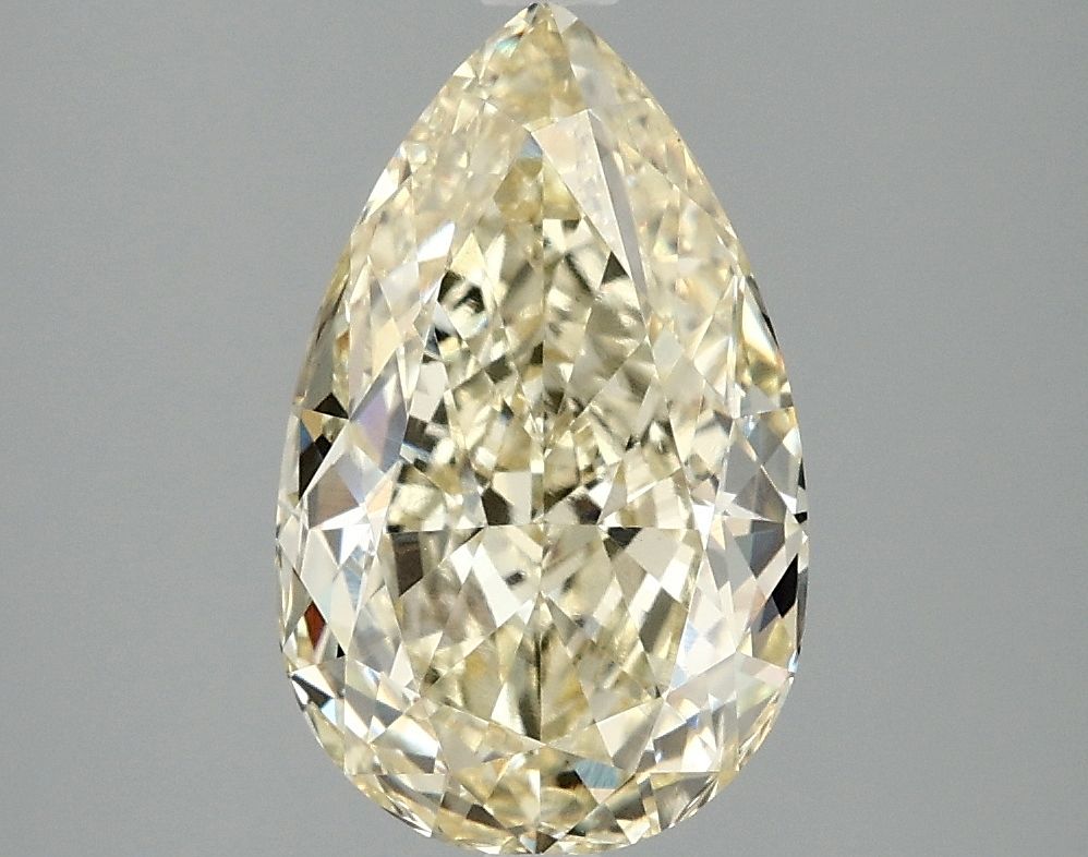 Lab-Grown Pear Diamond - 3.02 Carats, Fancy Yellow Color, VVS2 Clarity - Certified by IGI - Report Number: LG691579354