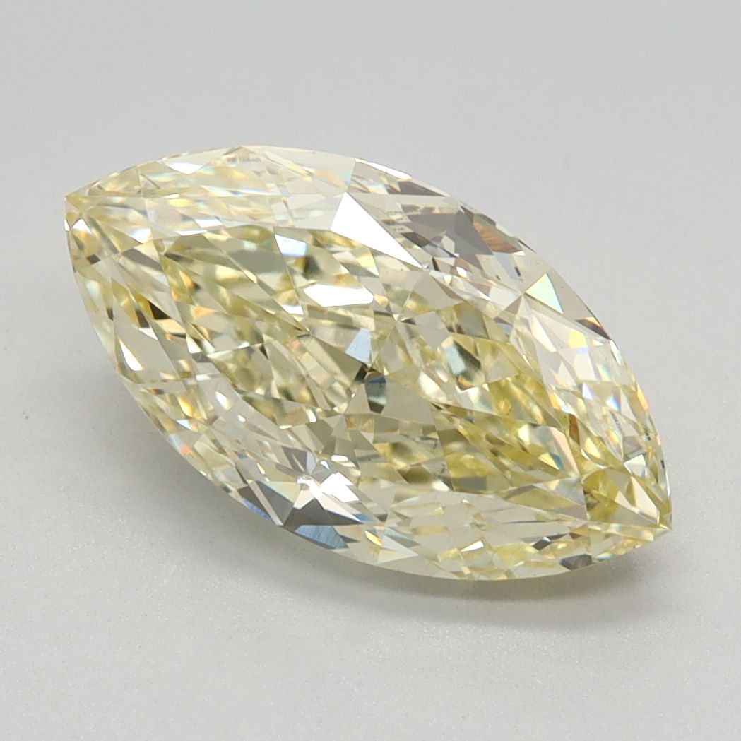 Lab-Grown Marquise Diamond - 2.45 Carats, Fancy Intense Yellow Color, VVS2 Clarity - Certified by IGI - Report Number: LG640475414