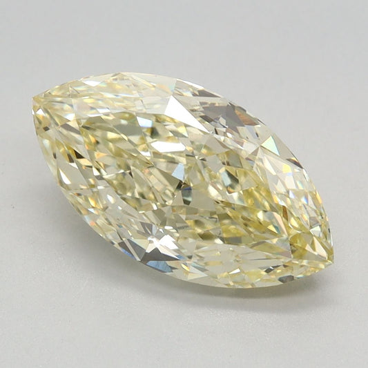 Lab-Grown Marquise Diamond - 2.45 Carats, Fancy Intense Yellow Color, VVS2 Clarity - Certified by IGI - Report Number: LG640475414