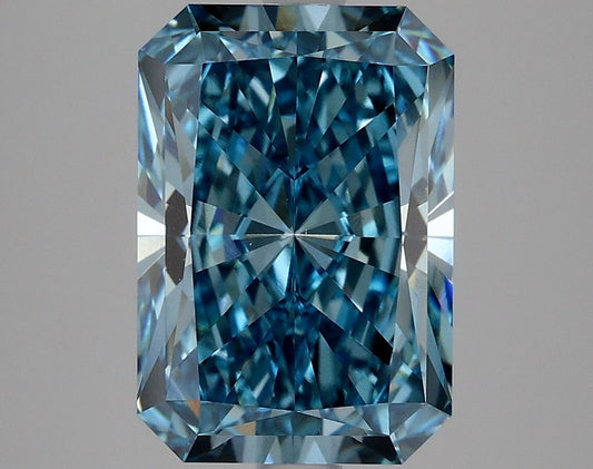 Lab-Grown Radiant Diamond - 4.06 Carats, Fancy Vivid Blue Color, VS1 Clarity - Certified by IGI - Report Number: LG634426892