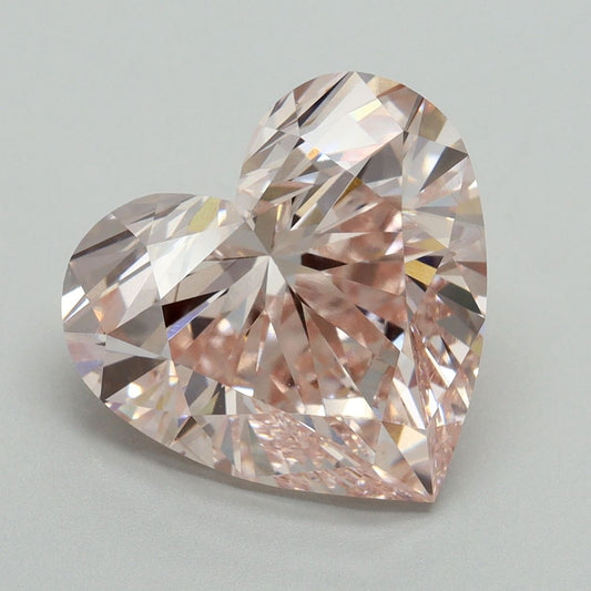 Lab-Grown Heart Diamond - 6.57 Carats, Fancy Pink Color, VVS2 Clarity - Certified by IGI - Report Number: LG644484717