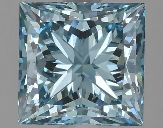 Lab-Grown Princess Diamond - 1.84 Carats, Fancy Vivid Blue Color, VS1 Clarity - Certified by IGI - Report Number: LG625410090