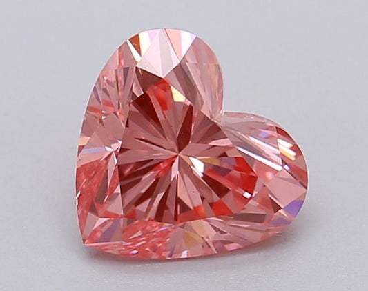 Lab-Grown Heart Diamond - 1.03 Carats, Fancy Vivid Pink Color, VS1 Clarity - Certified by IGI - Report Number: LG615367011