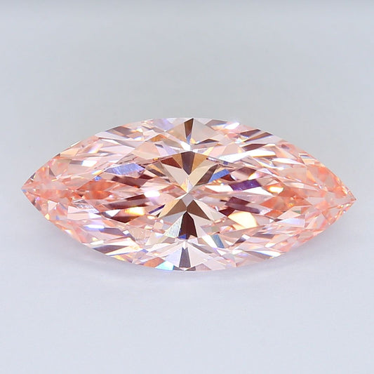 Lab-Grown Marquise Diamond - 7.03 Carats, Fancy Pink Color, VS1 Clarity - Certified by IGI - Report Number: LG689578687