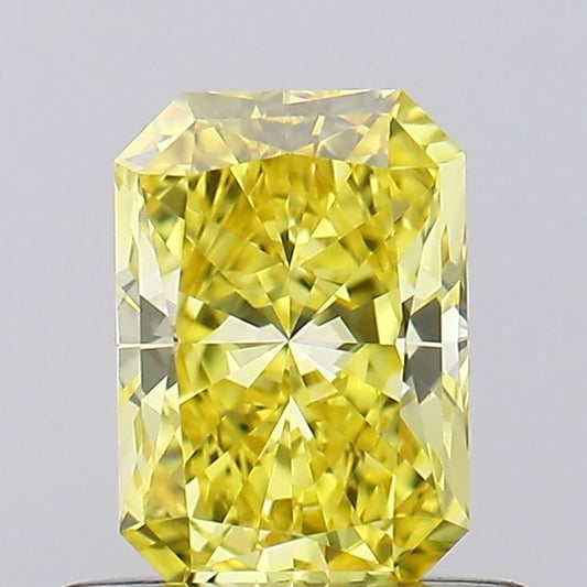 Lab-Grown Radiant Diamond - 0.5 Carats, Fancy Vivid Yellow Color, VVS1 Clarity - Certified by IGI - Report Number: LG621481422