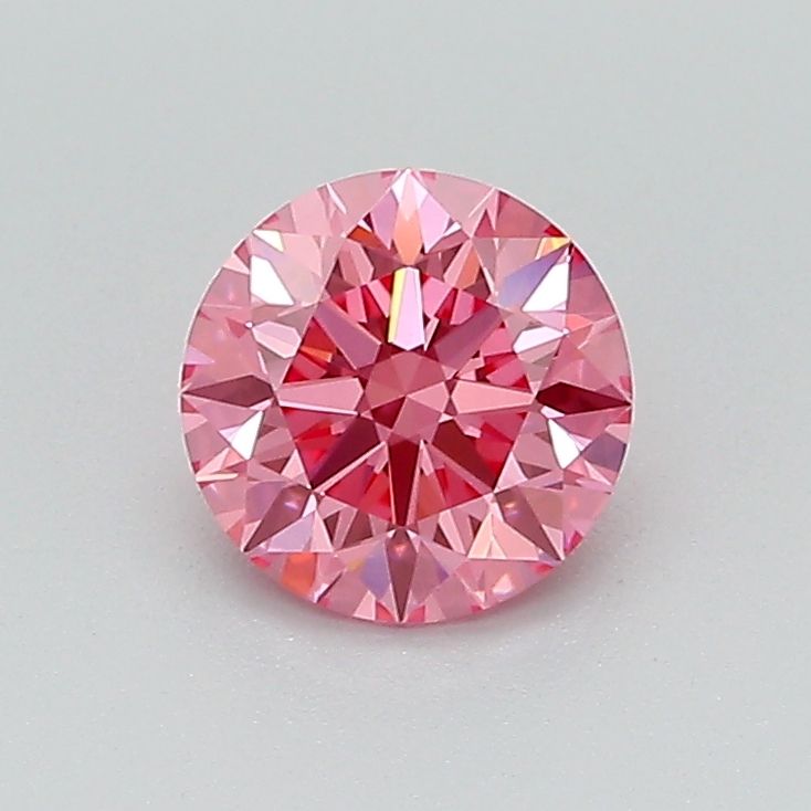 Lab-Grown Round Diamond - 0.78 Carats, Fancy Vivid Pink Color, VVS2 Clarity - Certified by IGI - Report Number: LG660464823