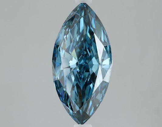 Lab-Grown Marquise Diamond - 2.75 Carats, Fancy Vivid Blue Color, VS1 Clarity - Certified by IGI - Report Number: LG610317106
