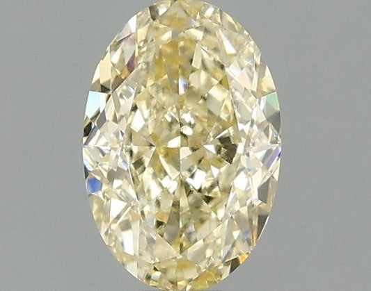 Lab-Grown Oval Diamond - 1.0 Carats, Fancy Yellow Color, VVS2 Clarity - Certified by IGI - Report Number: LG680548994