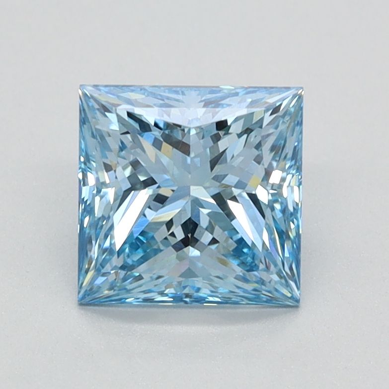 Lab-Grown Princess Diamond - 1.11 Carats, Fancy Vivid Blue Color, VS1 Clarity - Certified by IGI - Report Number: LG620424101
