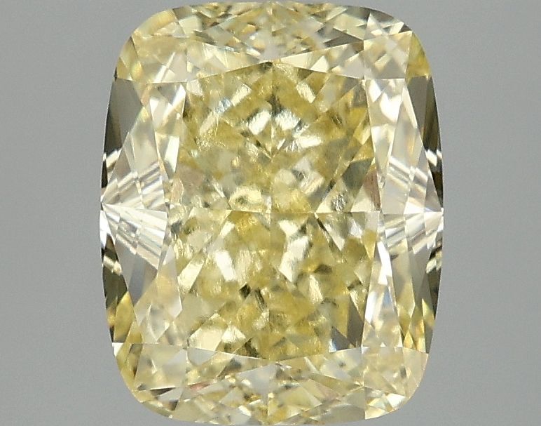 Lab-Grown Cushion Diamond - 3.04 Carats, Fancy Vivid Yellow Color, VVS2 Clarity - Certified by IGI - Report Number: LG693506572