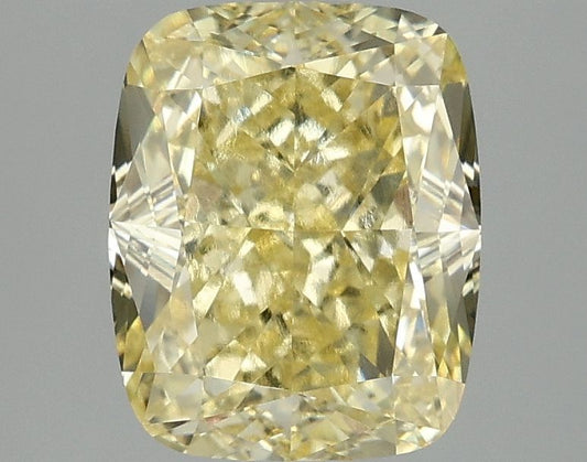 Lab-Grown Cushion Diamond - 3.04 Carats, Fancy Vivid Yellow Color, VVS2 Clarity - Certified by IGI - Report Number: LG693506572