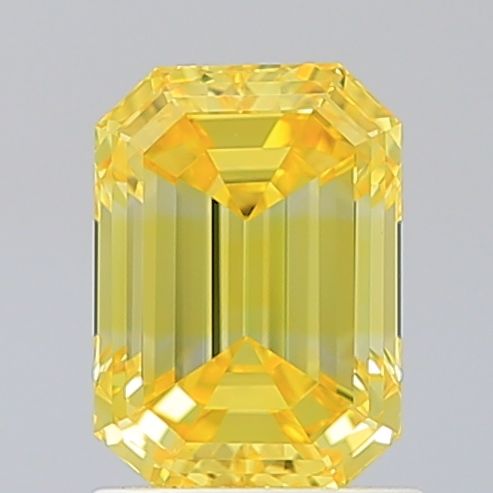 Lab-Grown Emerald Diamond - 1.51 Carats, Fancy Vivid Yellow Color, VVS2 Clarity - Certified by IGI - Report Number: LG644437178