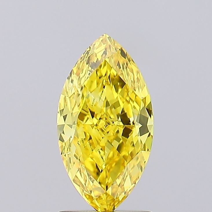 Lab-Grown Marquise Diamond - 1.62 Carats, Fancy Vivid Yellow Color, VVS2 Clarity - Certified by IGI - Report Number: LG499117662