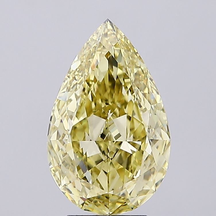 Lab-Grown Pear Diamond - 4.56 Carats, Fancy Intense Yellow Color, VS1 Clarity - Certified by IGI - Report Number: LG666408779
