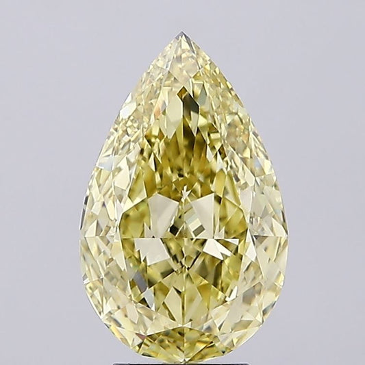 Lab-Grown Pear Diamond - 4.56 Carats, Fancy Intense Yellow Color, VS1 Clarity - Certified by IGI - Report Number: LG666408779