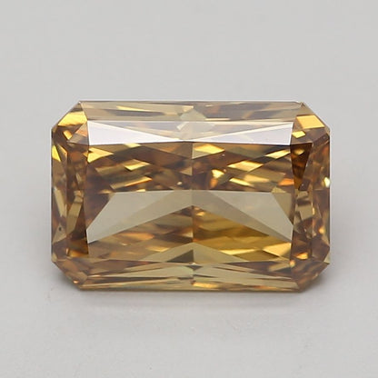 Lab-Grown Radiant Diamond - 4.89 Carats, Fancy Intense Brown Yellow Color, VS2 Clarity - Certified by IGI - Report Number: LG680541377