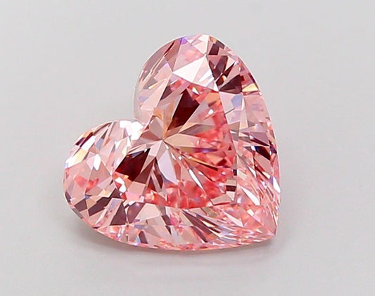 Lab-Grown Heart Diamond - 3.53 Carats, Fancy Intense Pink Color, VVS2 Clarity - Certified by IGI - Report Number: LG685577453