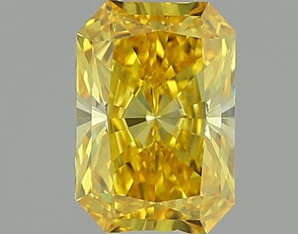 Lab-Grown Radiant Diamond - 0.51 Carats, Fancy Vivid Yellow Color, VVS2 Clarity - Certified by IGI - Report Number: LG634429723