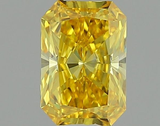 Lab-Grown Radiant Diamond - 0.51 Carats, Fancy Vivid Yellow Color, VVS2 Clarity - Certified by IGI - Report Number: LG634429723